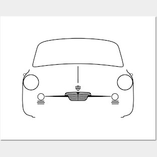 Autobianchi Bianchina classic car black outline graphic Posters and Art